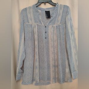 Dolan Medium Blue and Cream Blouse